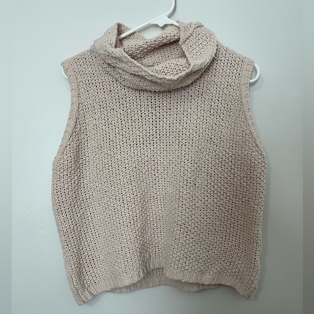 heyday Cream Cowl Neck Sleeveless Sweater